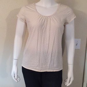 Cream blouse with small black polkadots